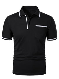 Men's Performance Polo Shirt — CoolMax Quick-Dry, Zipper Pocket & Breathable Mesh