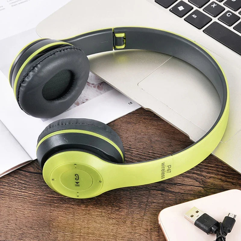 P47 Wireless Bluetooth Headphones – Foldable Over-Ear | HiFi Stereo Bass | Kids & Adults