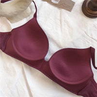 Ultra-Thin Ice Silk Wireless Push-Up Bra – Seamless Gather Bralette | 3/4 Cup | Everyday Lingerie