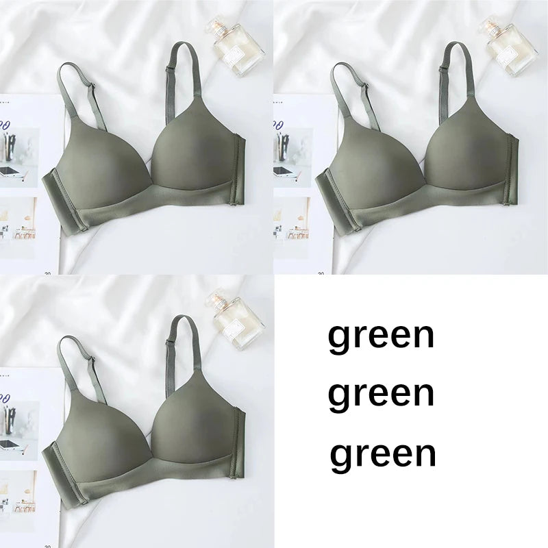 FallSweet 3-Pack Seamless Push-Up Bralette Set | Wireless 3/4 Cup Lingerie