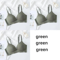 FallSweet 3-Pack Seamless Push-Up Bralette Set | Wireless 3/4 Cup Lingerie