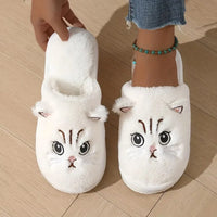 Pantuflas Felpa Gato Mujer - Antideslizantes Cálidas para Casa Invierno