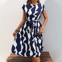 Casual Loose Printed A-Line Midi Dress | Vintage Elegant Women's Summer Dress