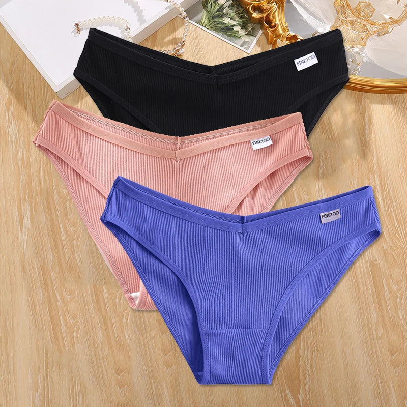 Set de 3 Panties de Algodón - Ropa Interior Tallas Plus M-4XL