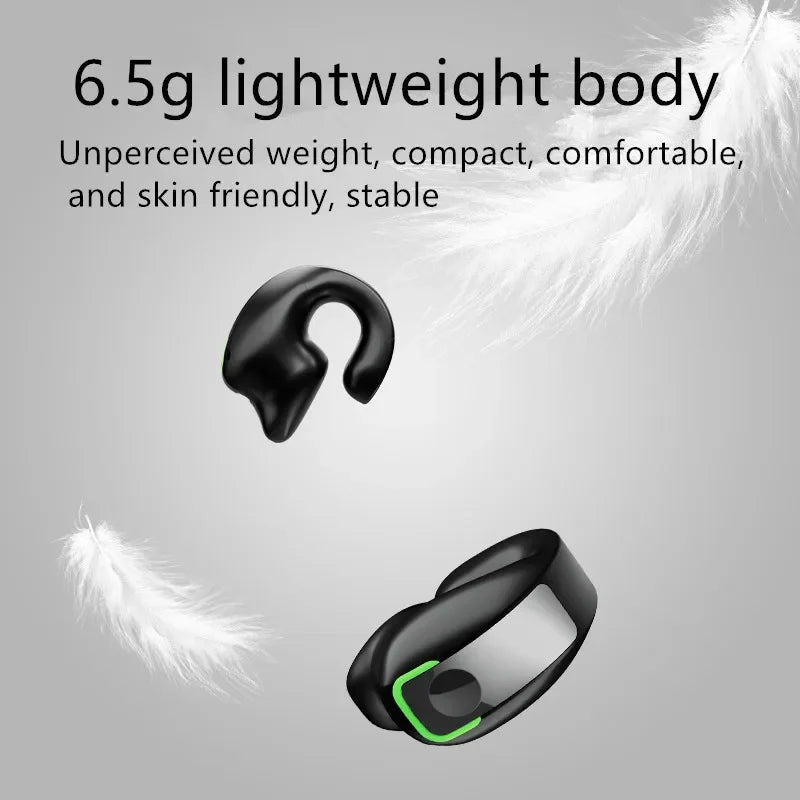 Clip-On Bluetooth 5.3 Open-Ear Earphone | Wireless Sport Headset with Noise Canceling Mic