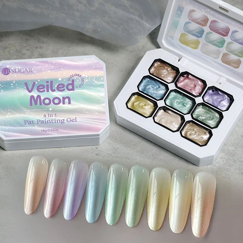 9-Color French Pat Gel Nail Polish Set – 4-in-1 UV/LED | Gradient, Stamping & Painting | DIY & Pro