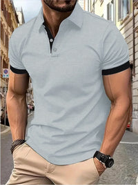 Men's Color Block Polo Shirt – Short Sleeve Casual Summer Top