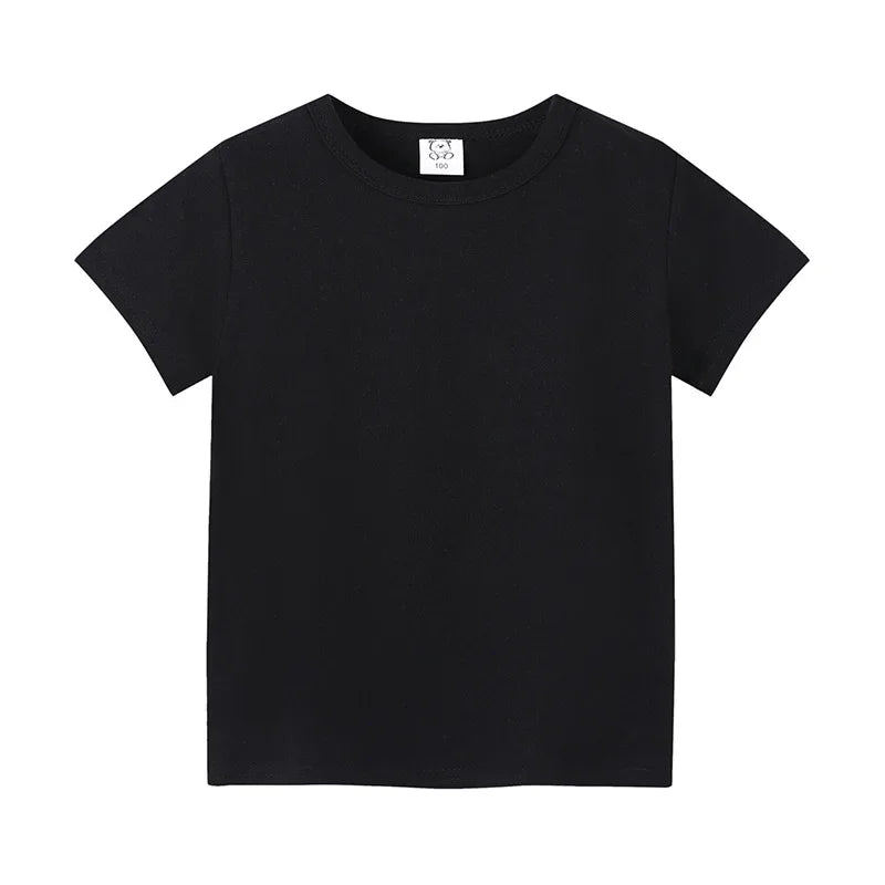Kids Unisex 100% Cotton Short Sleeve T-Shirt | Solid Colors | Ages 2–12