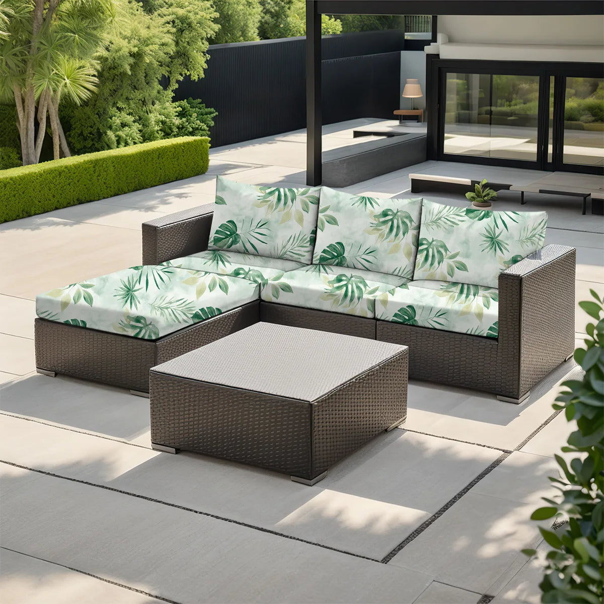 Tropical Print Waterproof Sofa Cushion Covers – Non-Slip Furniture Protectors