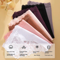 Set 4 Panties Sexy de Encaje Floral - Lencería Transparente Tiro Bajo