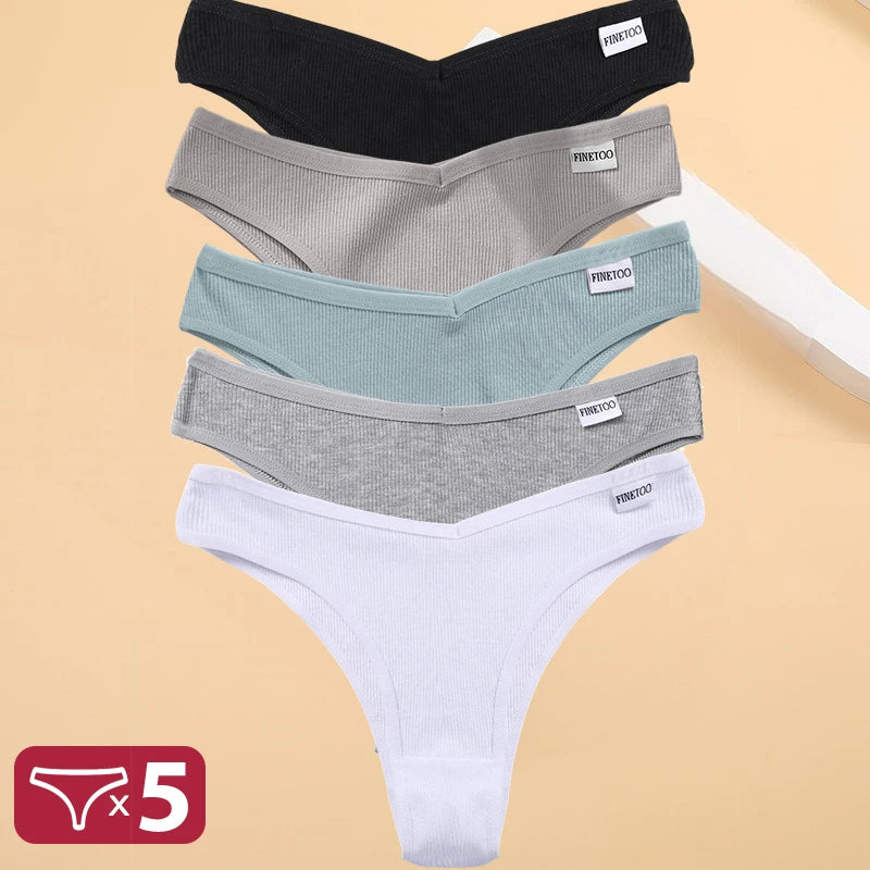 Set de 5 Panties de Algodón Hipoalergénico para Mujer