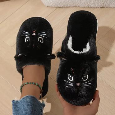Pantuflas Felpa Gato Mujer - Antideslizantes Cálidas para Casa Invierno