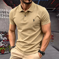 Men's Premium 100% Cotton Polo Shirt — Pony Embroidery, Anti-Wrinkle, Golf & Casual