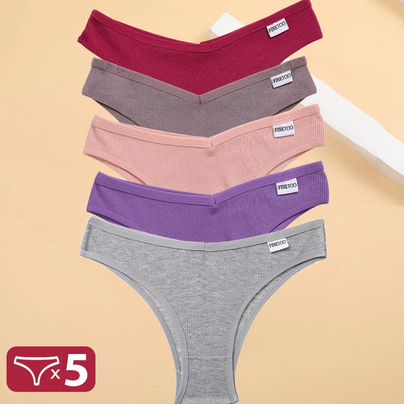 Set de 5 Panties de Algodón Hipoalergénico para Mujer