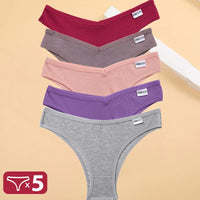 Set de 5 Panties de Algodón Hipoalergénico para Mujer
