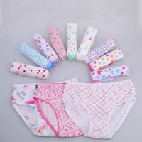 Girls 100% Cotton Cartoon Briefs 12-Pack | Sizes 1–12 Years | Mixed Colors