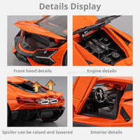 Modelo Auto Lamborghini Revuelto V12 GT 1:32 Aleación Diecast - Puertas Abren, Luz, Sonido y Pull Back