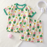 Kids Cartoon Summer Pajama Set - Cotton Blend 2-Piece Sleepwear