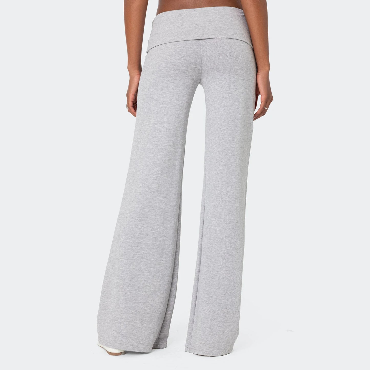 Casual Wide Leg Sweatpants for Women Fold Over Low Rise Flare Yoga Lounge Pants Back to School Clothes for Teen Girls Outfits