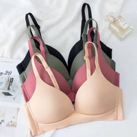 Japanese-Style Seamless Push-Up Bra – Wire-Free Deep V Bralette | 3/4 Cup | Sizes S–XXL