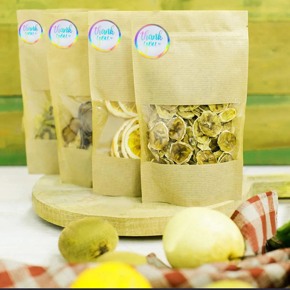 50-500pcs Rainbow Laser Thank You Stickers 1 Inch White Thank You Small Business Sticker For Crafts Gift Packaging