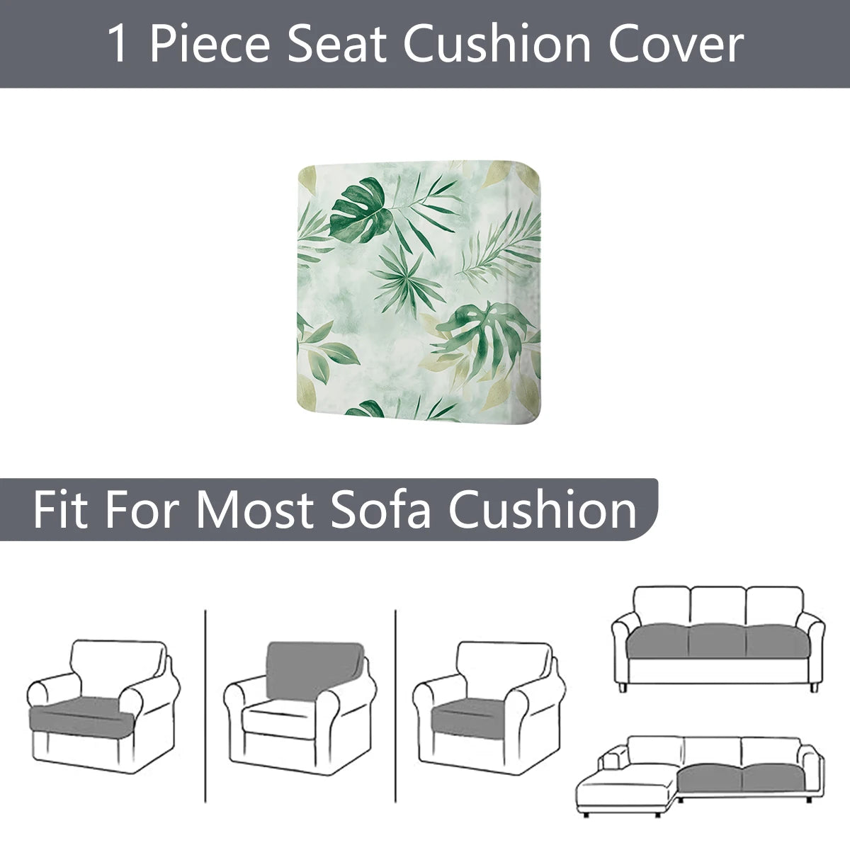 Floral Outdoor Sofa Cushion Cover | Elastic Stretch Patio Sofa Back Cover