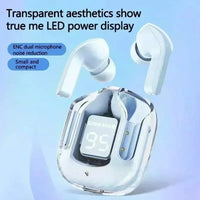 LS T6 ANC TWS Earphones | Bluetooth 5.3 Active Noise Cancelling 20H Battery Fast Charge LED Display Transparent Case