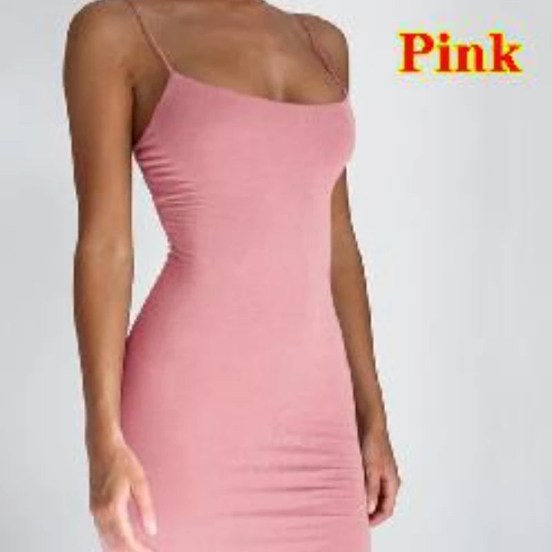 Women's Bodycon Mini Dress – Spaghetti Strap Sleeveless | Summer Club & Party Dress XS–XXXL