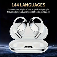 Wireless Translation Earbuds HIFI Bass ENC Noise Reduction 144 Languages Real Time Ai OWS Open Bluetooth 5.4 Headphones