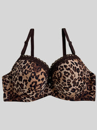 Sostén Push Up Diana Rose Estampado Leopardo - Bra con Aro Copa B para Mujer