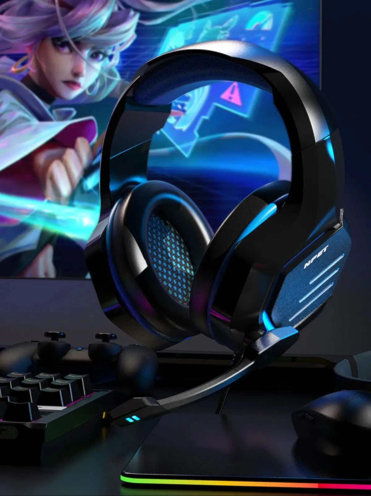 NPET HS10 Gaming Headset - Multi-Platform Compatible | PS4 PS5 Xbox PC