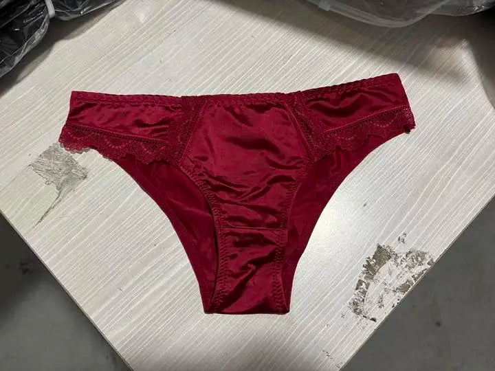 Silky Satin Lace Trim Briefs – Low-Rise, Breathable & Comfortable | Women's Everyday Underwear