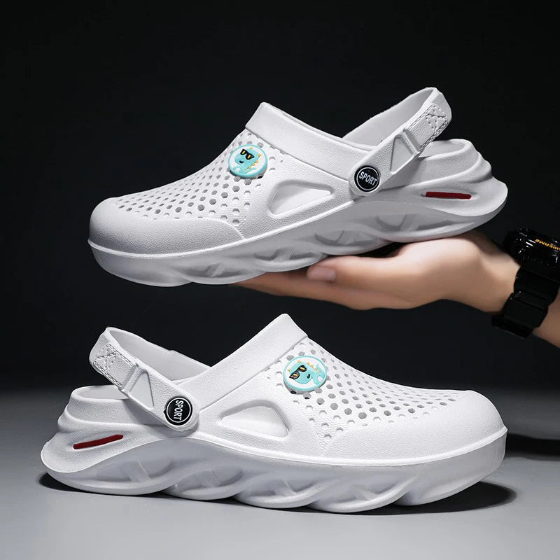 Men's Platform Clogs | Anti-Slip Waterproof Sandals for Beach, Garden & Casual Wear