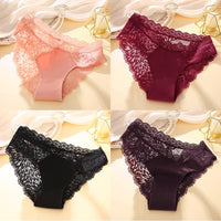 Set 4 Panties Sexy de Encaje con Transparencias - Lencería Elegante