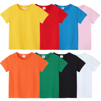 Kids Unisex 100% Cotton Short Sleeve T-Shirt | Solid Colors | Ages 2–12