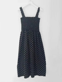 robe femme Summer Polka Dot Womens Dresses Elegant Square Neck Sleeveless Chiffon Long Dress Super Discount vestidos para mujer