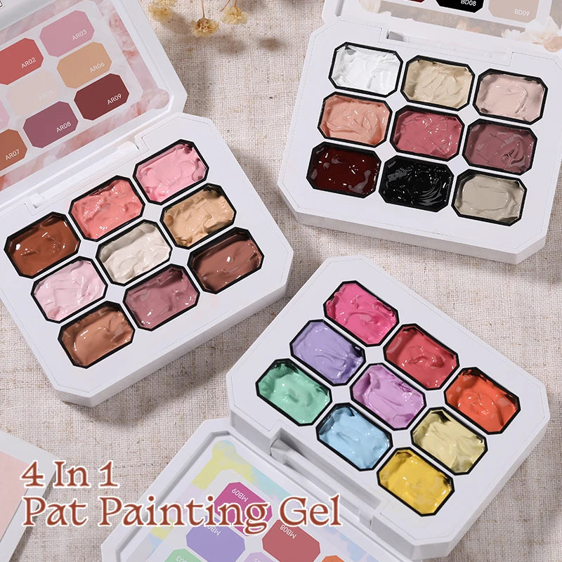 UR SUGAR 4-in-1 Ombre Gel Nail Polish – 9 Colors Pat Painting Gel | Gradient French Nail Art UV LED