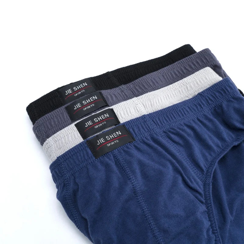 Men’s 100% Cotton Briefs – 4-Pack | Plus Size XL–5XL Breathable Underwear