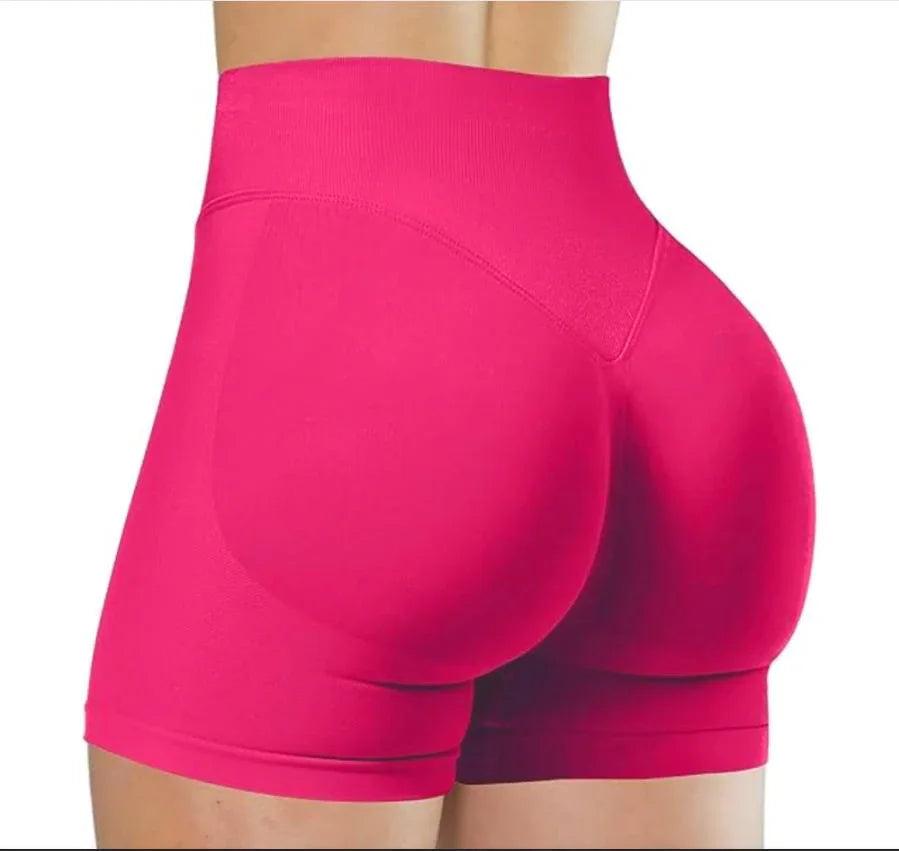 Women's High-Waist Yoga Shorts - Seamless Athletic Running Tights