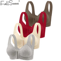 Sostén Sin Costuras FallSweet con Cierre Frontal - Bralette Push Up Sin Aro Cobertura Total