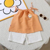 Girls Korean-Style Floral Vest & Shorts Set, 4–6Y