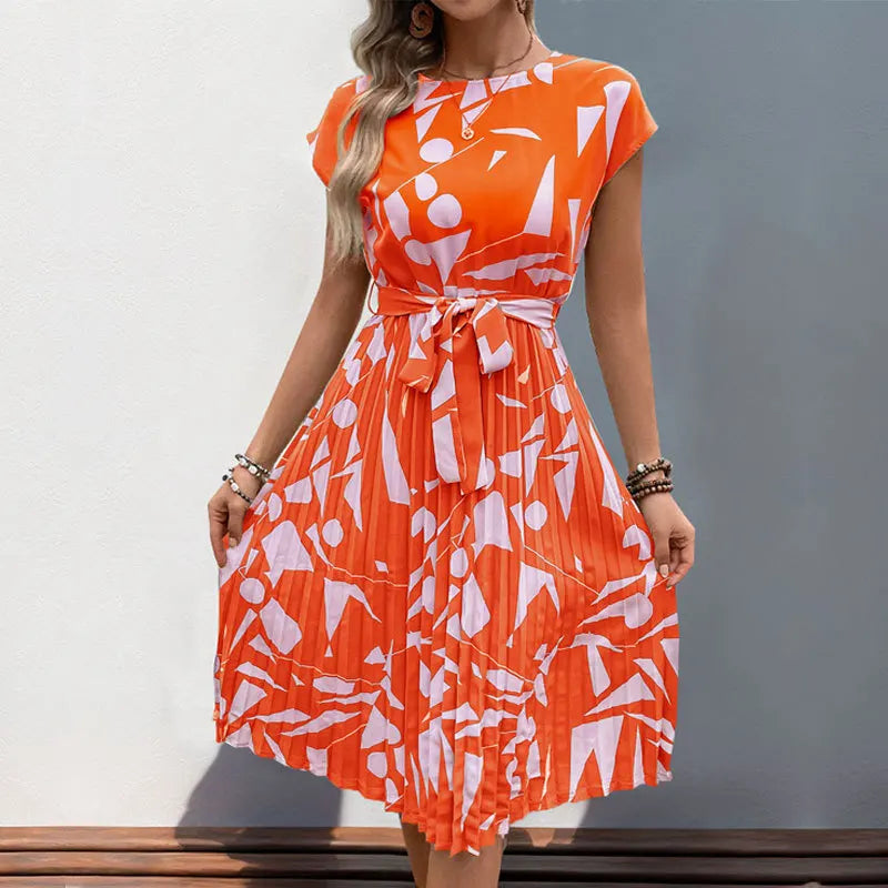 Casual Loose Printed A-Line Midi Dress | Vintage Elegant Women's Summer Dress
