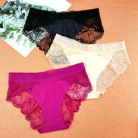Panty Sin Costuras de Encaje Rosa Sexy - Lencería Transparente S-XL