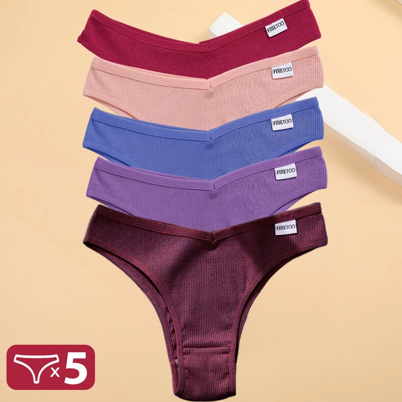 Set de 5 Panties de Algodón Hipoalergénico para Mujer