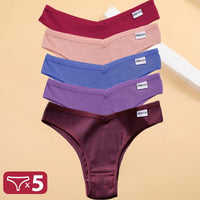 Set de 5 Panties de Algodón Hipoalergénico para Mujer