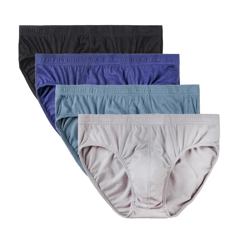 Men’s 100% Cotton Briefs – 4-Pack | Plus Size XL–5XL Breathable Underwear