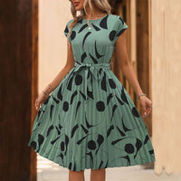 Casual Loose Printed A-Line Midi Dress | Vintage Elegant Women's Summer Dress