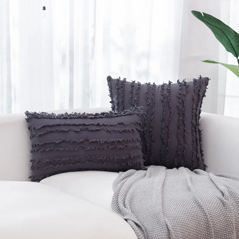 Nordic Cotton Linen Throw Pillow Cover | Soft Plain Cushion Case for Sofa & Bed