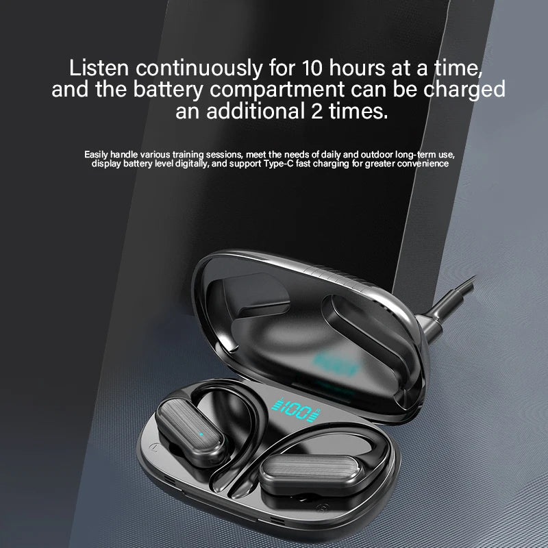 HOMEFISH A520 OWS Bluetooth 5.3 Ear Hook Earphones | HD Stereo Touch Control Sweat-Proof Wireless Headset