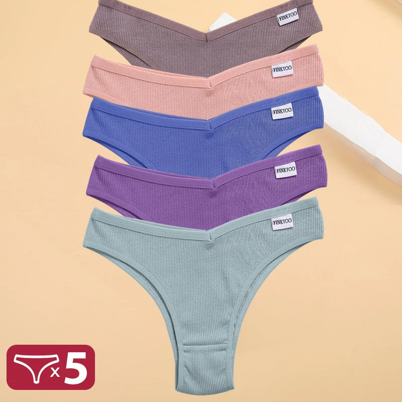 Set de 5 Panties de Algodón Hipoalergénico para Mujer